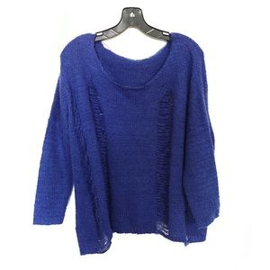 EUC Like New Nasty Gal Distressed Sweater in Blue